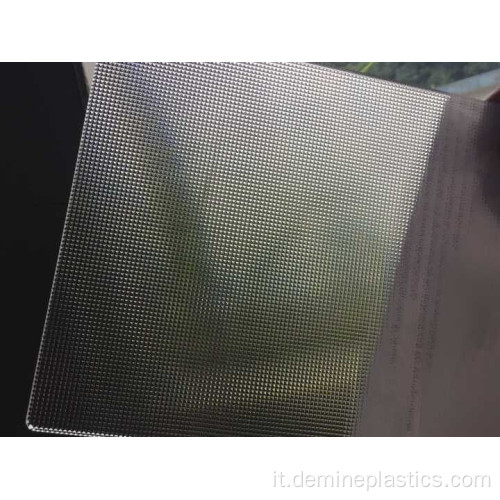 Lastra di plastica trasparente prismatizzata in policarbonato illuminante